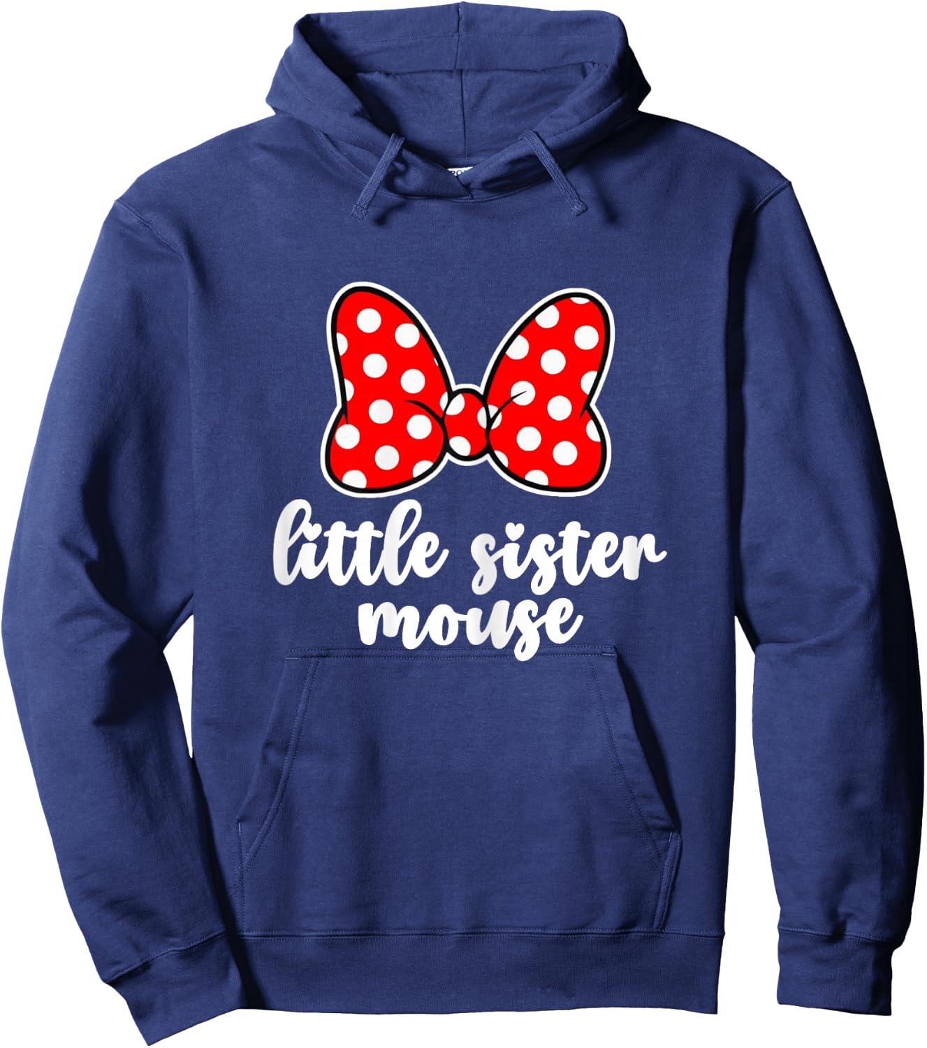 Kids Little Sister Mouse Bow Family Vacation -Youth, Toddler Hoodie - Hoodie | Navy