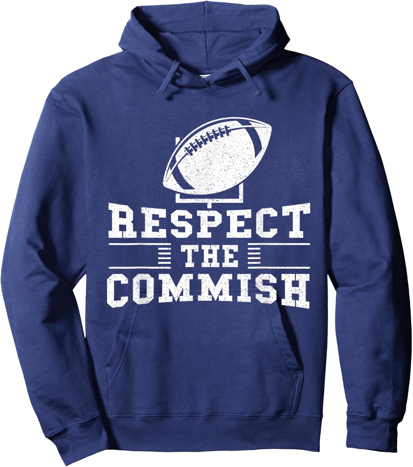 Respect The Commish - Fantasy Football Game Day Gift Hoodie - Hoodie | Navy