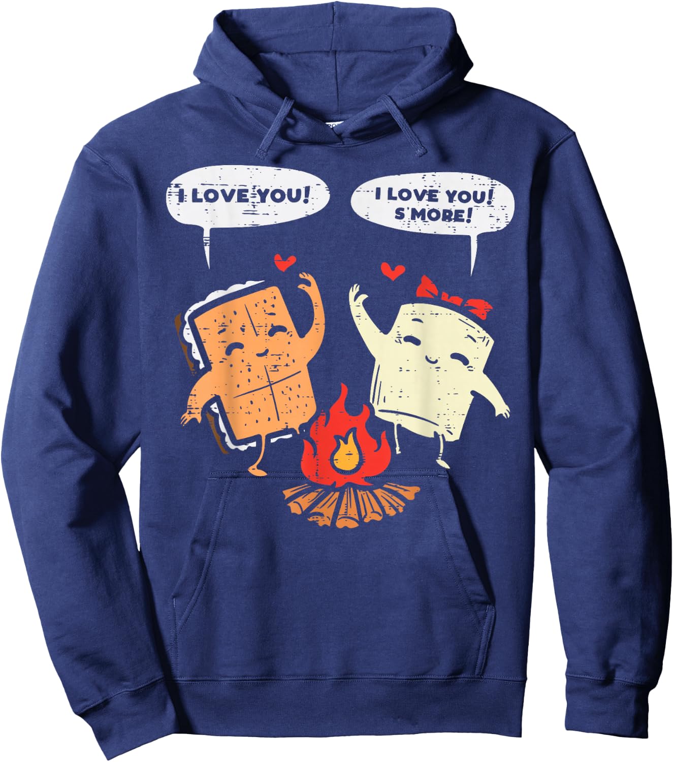 I Love You Smore Funny Camping Couple Camper Men Women Kids Hoodie - Hoodie | Navy
