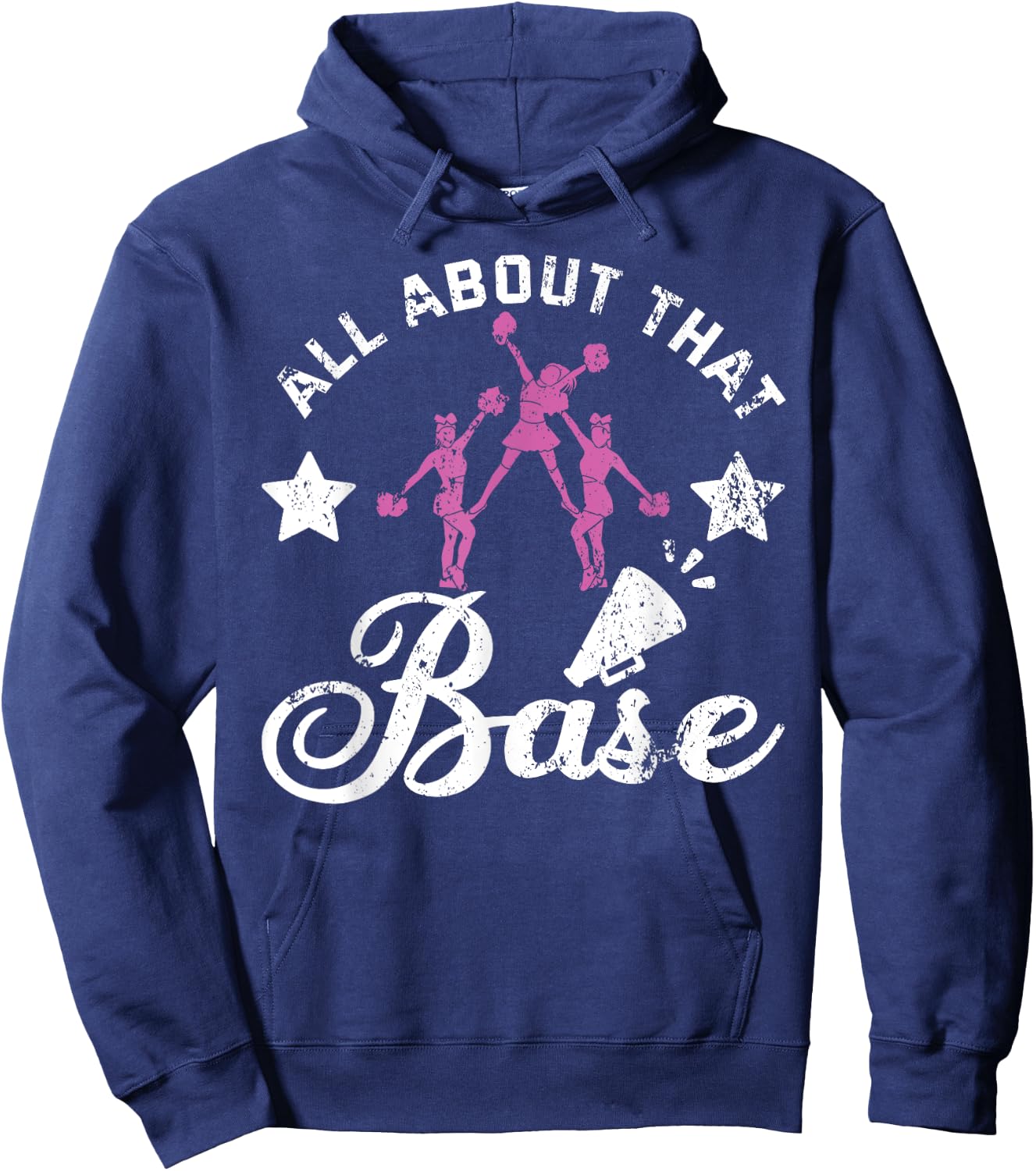 Women Squad Funny Cheerleading All About That Base Cheer Hoodie - Hoodie | Navy