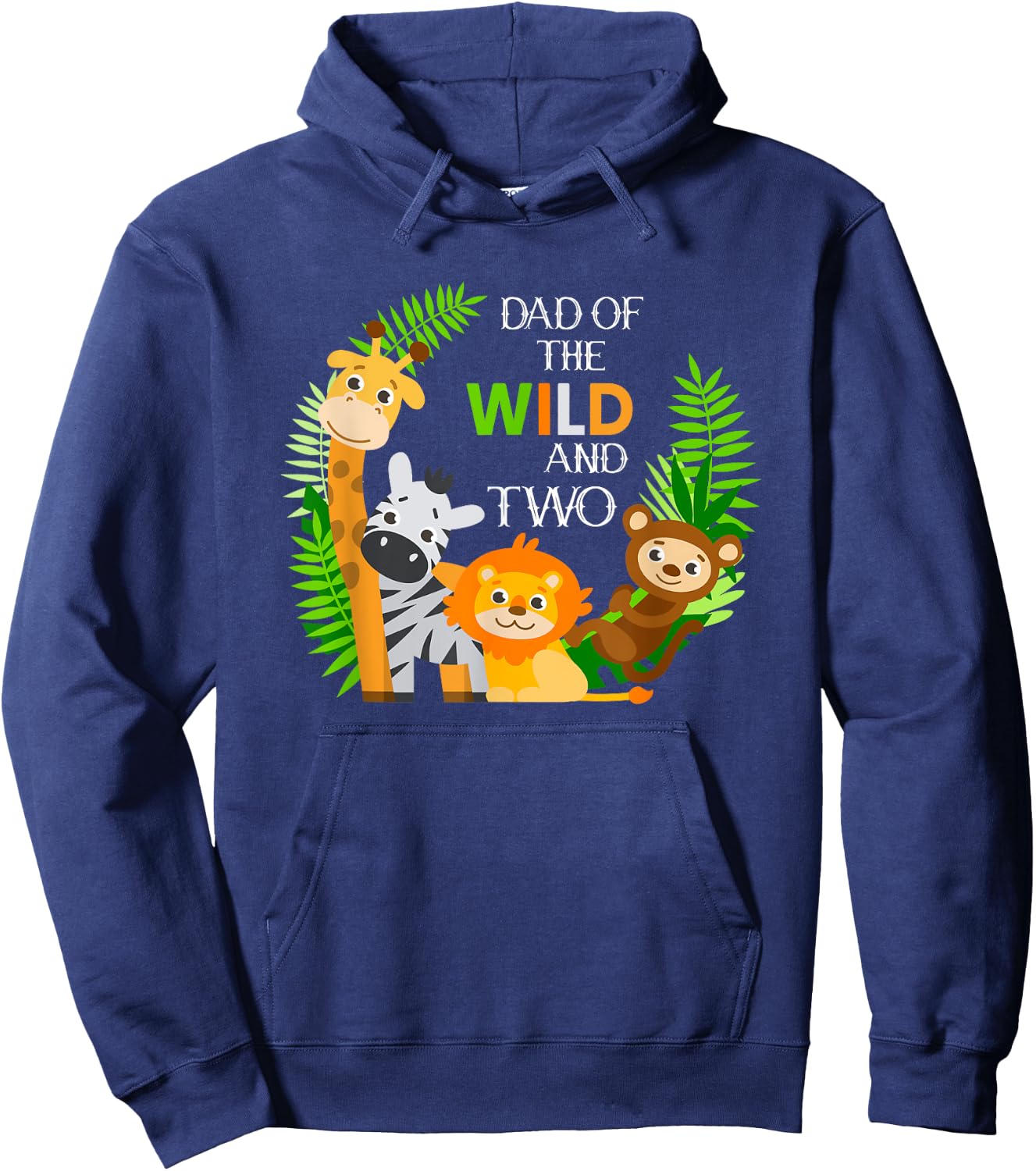 Dad Of The Wild And Two Zoo Theme Bday Party Cute Zoo Staff Hoodie - Hoodie | Navy