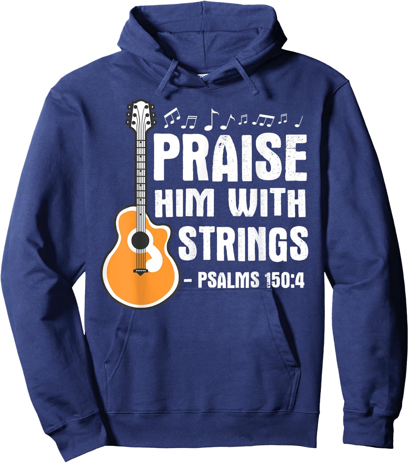 Praise Him With Strings Christian Musician Worship Leader Hoodie - Hoodie | Navy