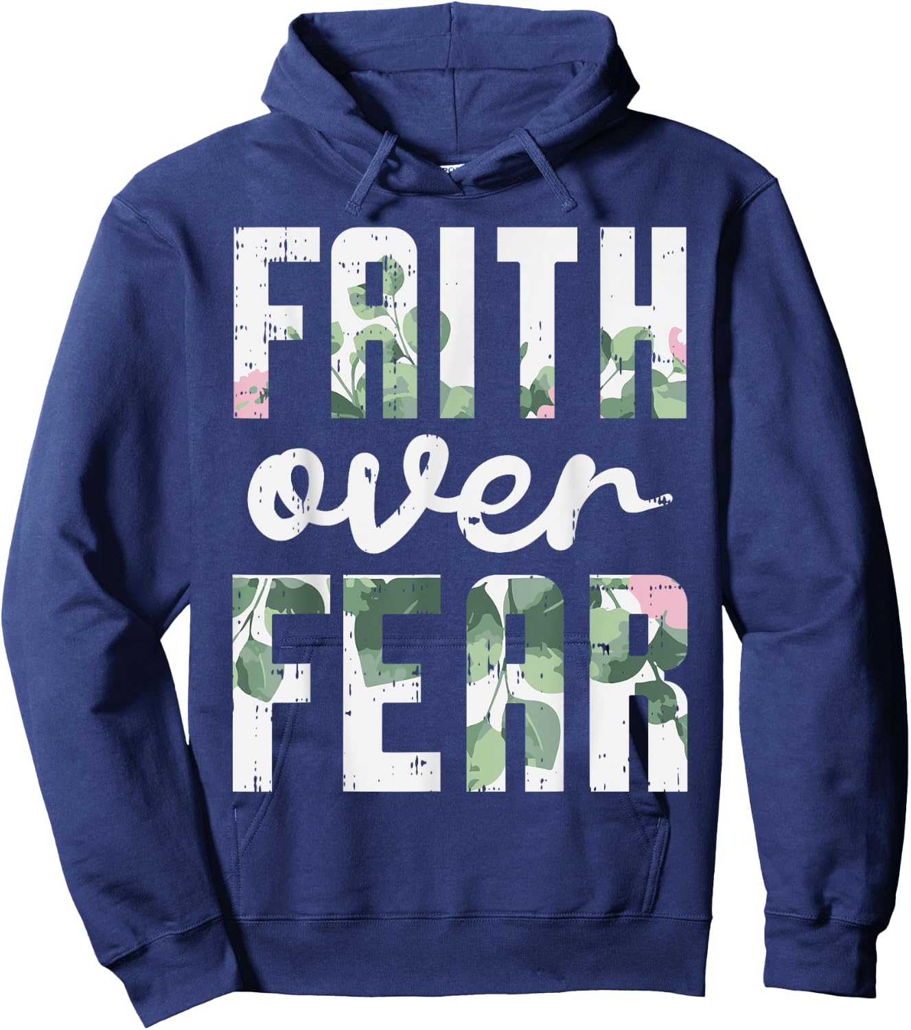Faith Over Fear Jesus God Religious Spiritual Christian Gift Hoodie - Hoodie | Navy