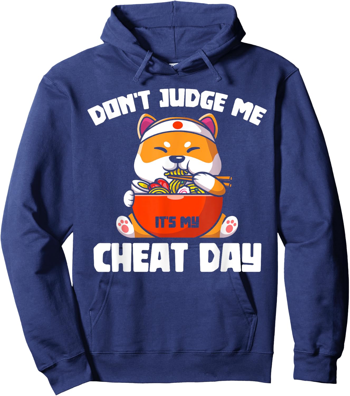 Funny Animal Lover Gift Cute Cat Gym Workout Cheat Day Hoodie - Hoodie | Navy