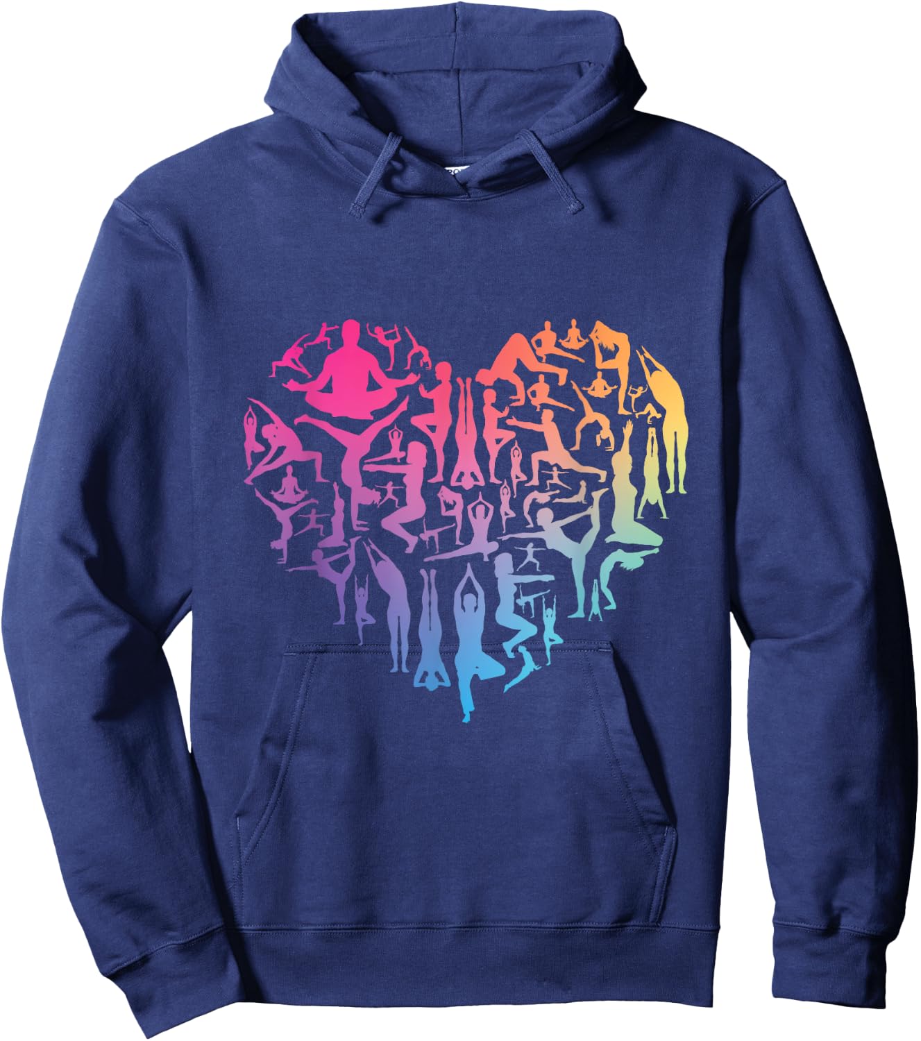 Love Yoga heart meditation pose men girl women Zen Spiritual Hoodie - Hoodie | Navy