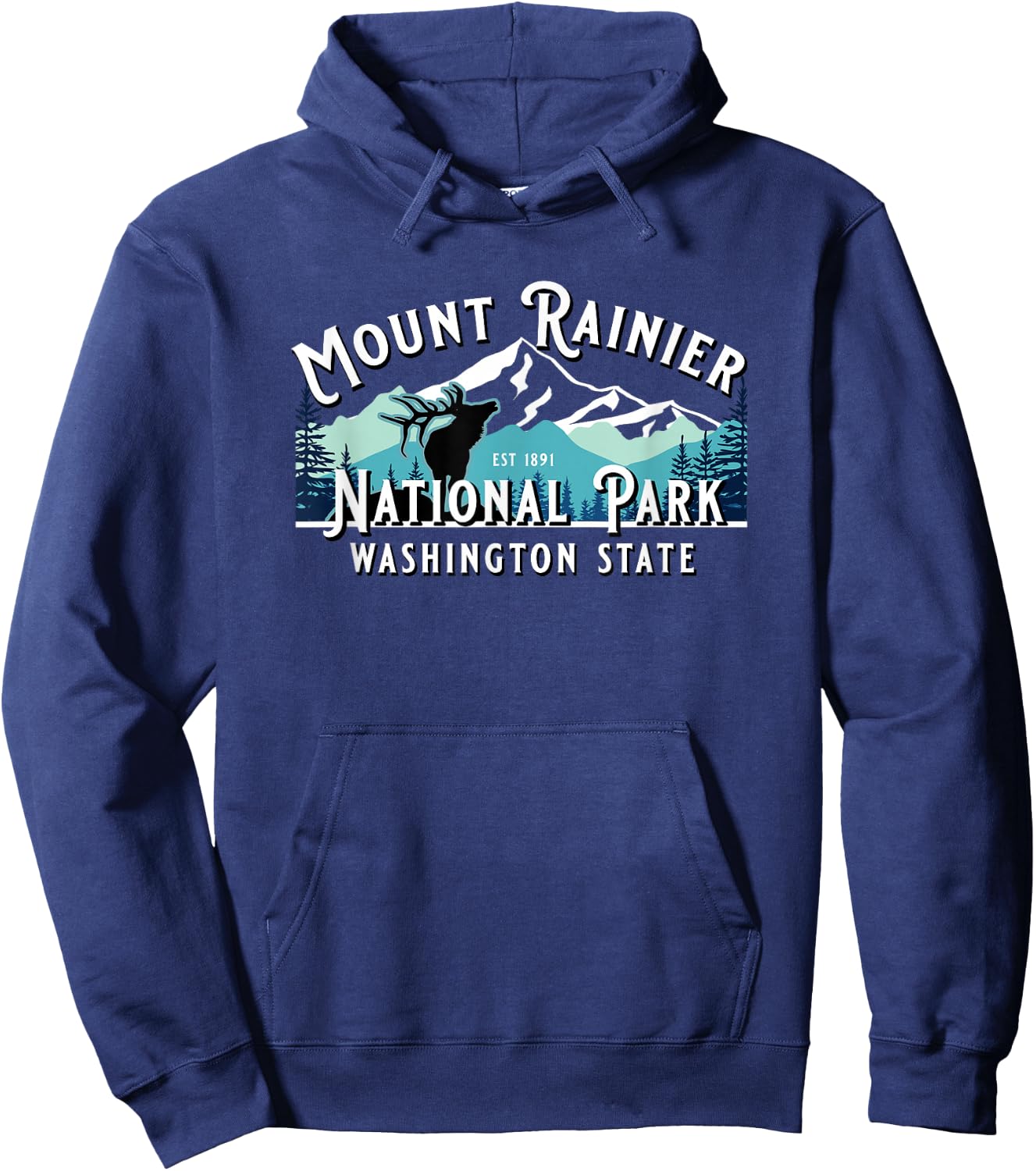 Vintage Mount Rainier National Park Washington Souvenir Hoodie - Hoodie | Navy