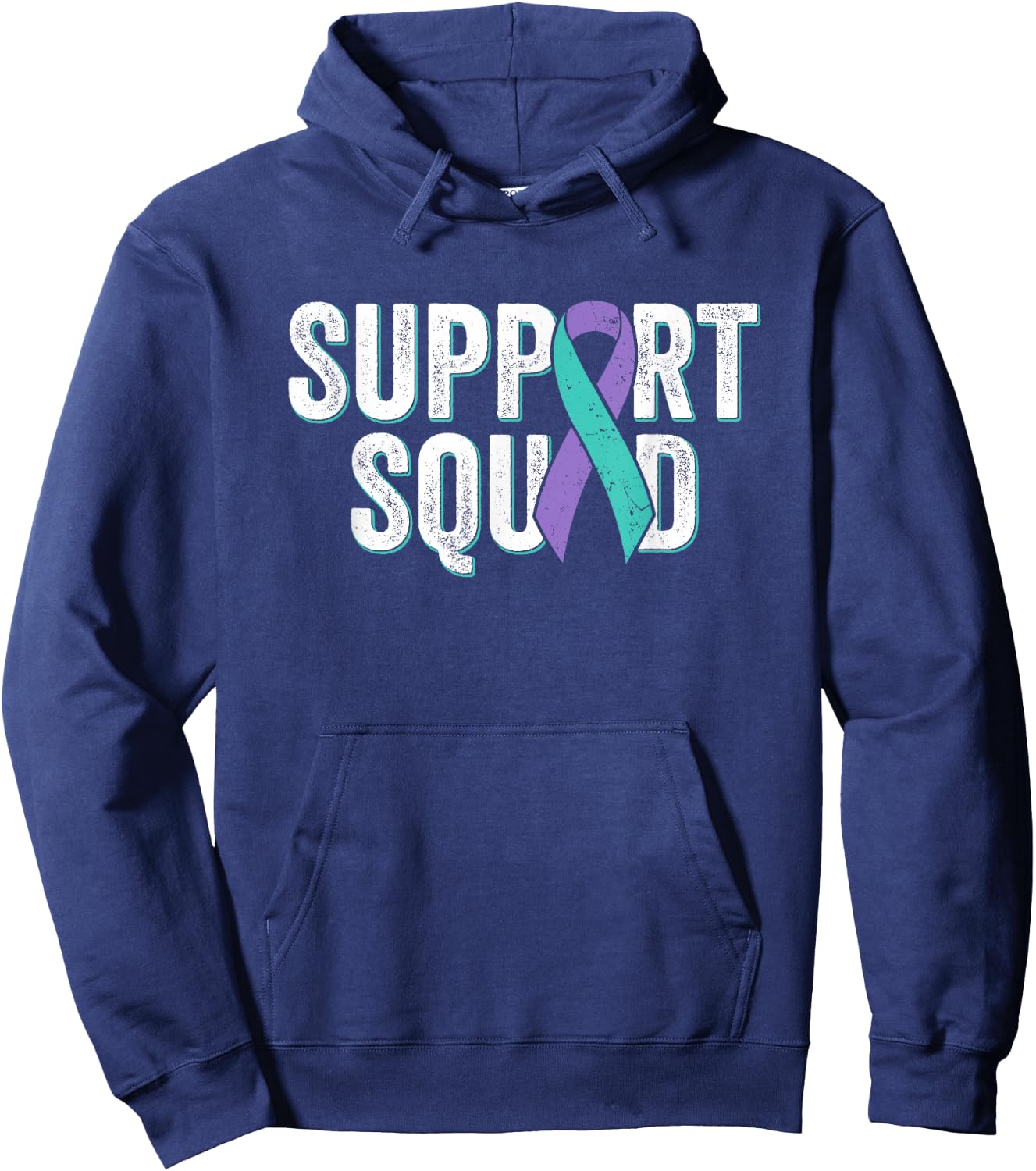 Suicide Prevention Support Squad - Teal Purple Awareness Hoodie - Hoodie | Navy