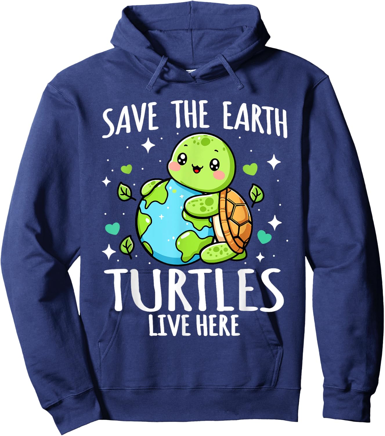 Save Earth Turtle Design - Funny Animal Earth Day Hoodie - Hoodie | Navy