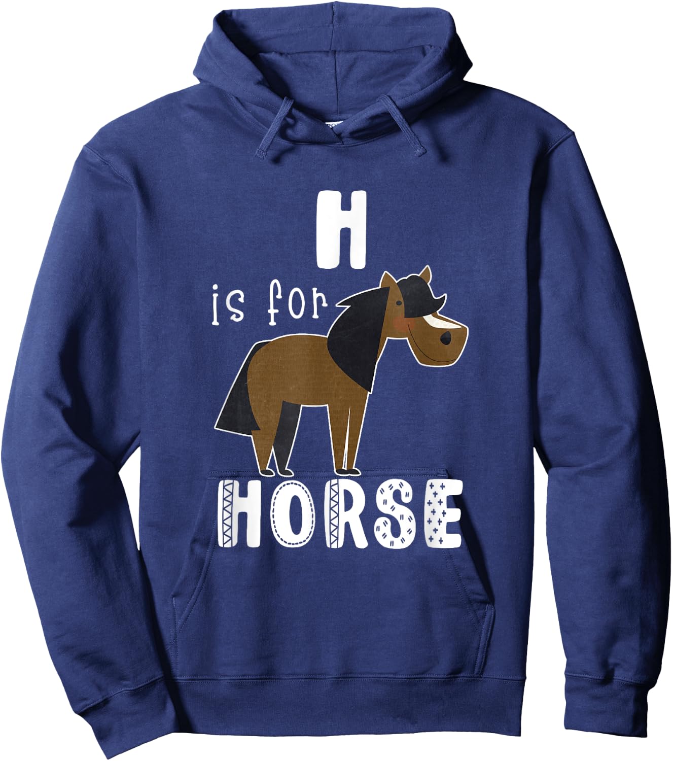 Horse Letter H Alphabet Hoodie - Hoodie | Navy