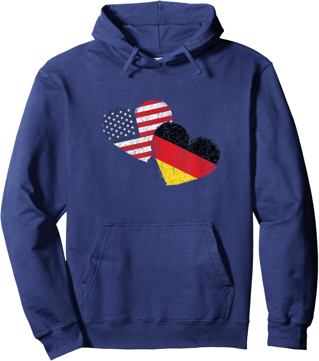 USA Germany Heart Country Flag German American Hoodie - Hoodie | Navy