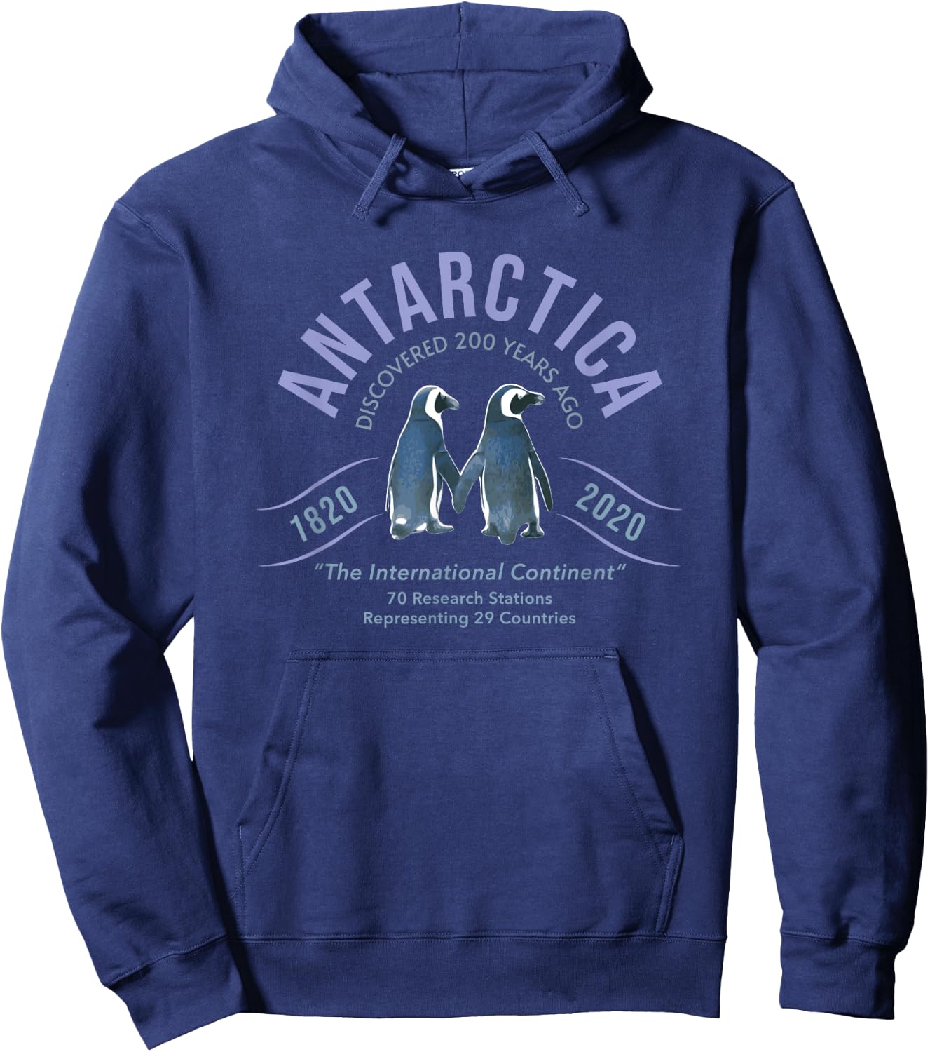 Antarctica Discovered 200 Years Ago Researchers Penguins Hoodie - Hoodie | Navy