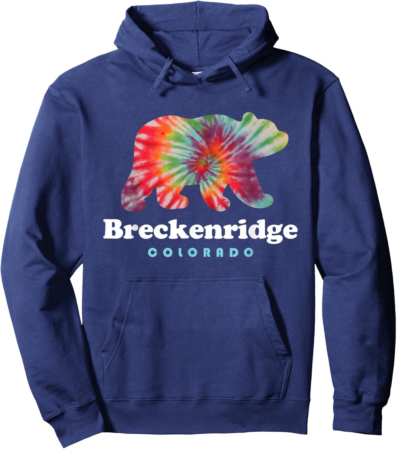 Breckenridge Colorado Bear Tie Dye Hoodie - Hoodie | Navy