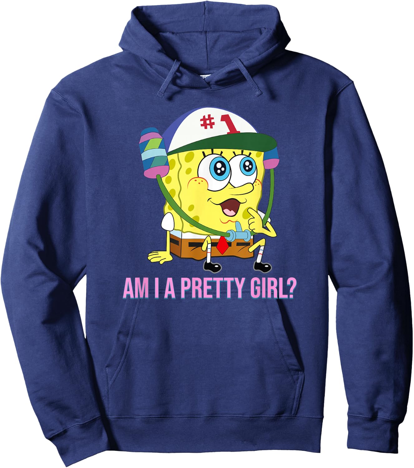 Spongebob Squarepants - Am I a Pretty Girl? Hoodie - Hoodie | Navy