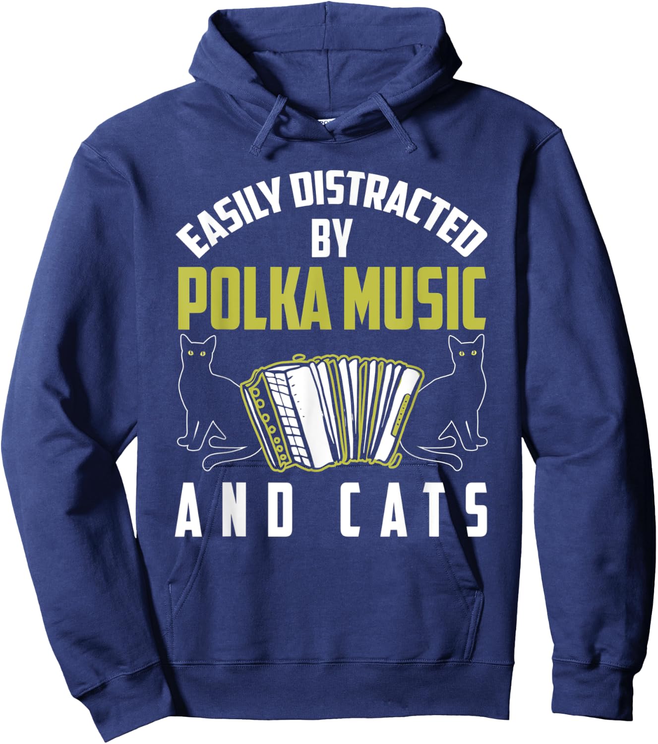 Polka Shirt Funny Cat Lover Polka Music Polka Lover Gift Women Kids Hoodie - Hoodie | Navy
