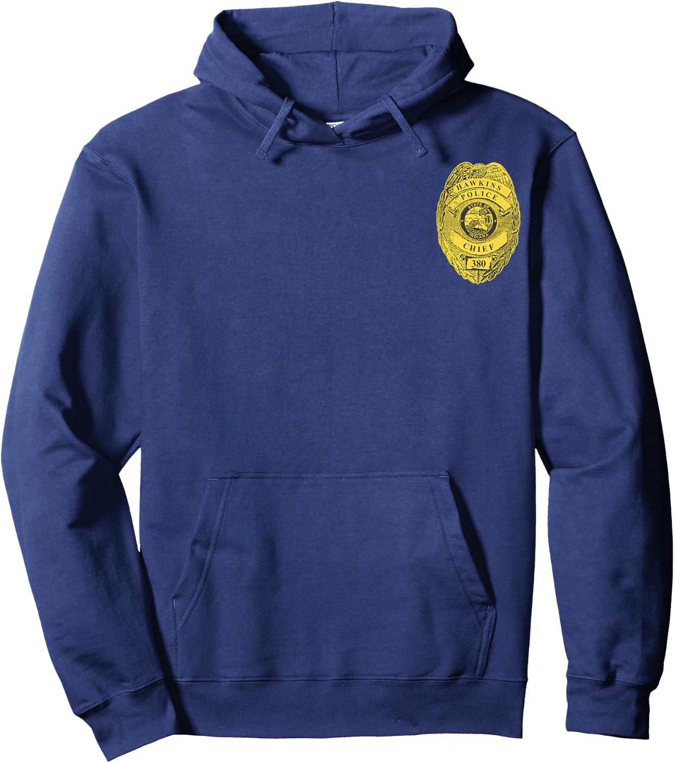 Netflix Stranger Things Hawkins Police Left Chest Badge Hoodie - Hoodie | Navy