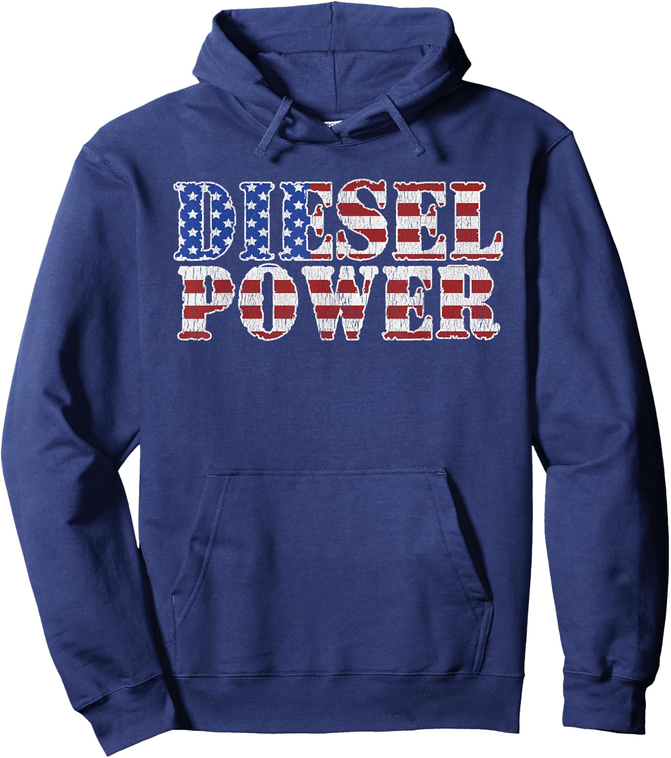 Diesel Power American Flag Funny Truck Mechanic Gift Hoodie - Hoodie | Navy