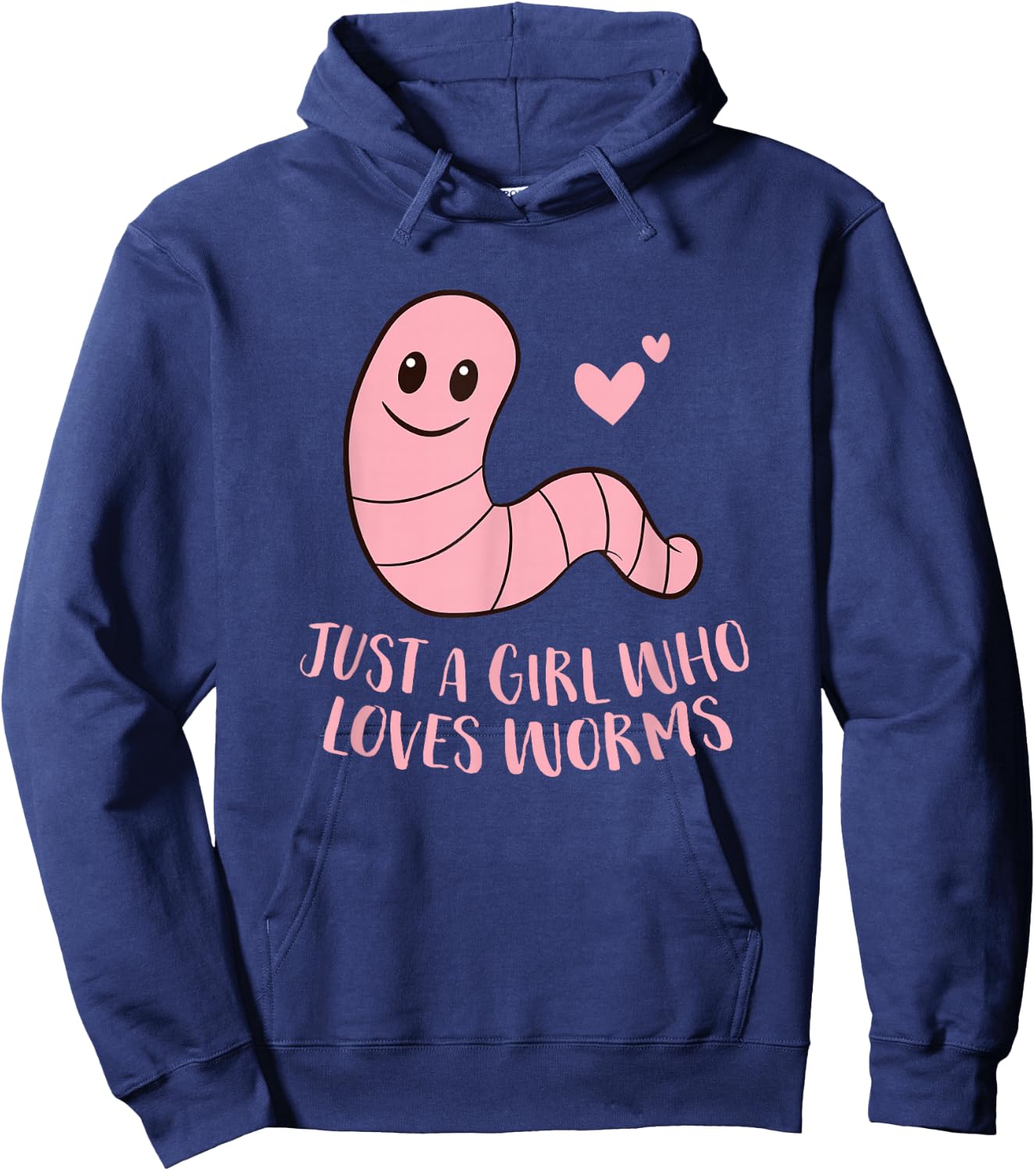 Just a Girl Who Loves Worms Cute Worm Girl Small Hoodie - Hoodie | Navy