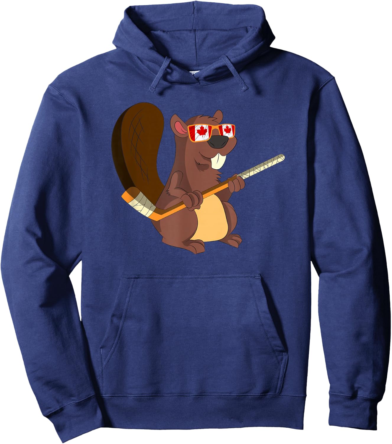 Beaver Hockey Rodent Canadian Gift Sweet Canada Hoodie - Hoodie | Navy