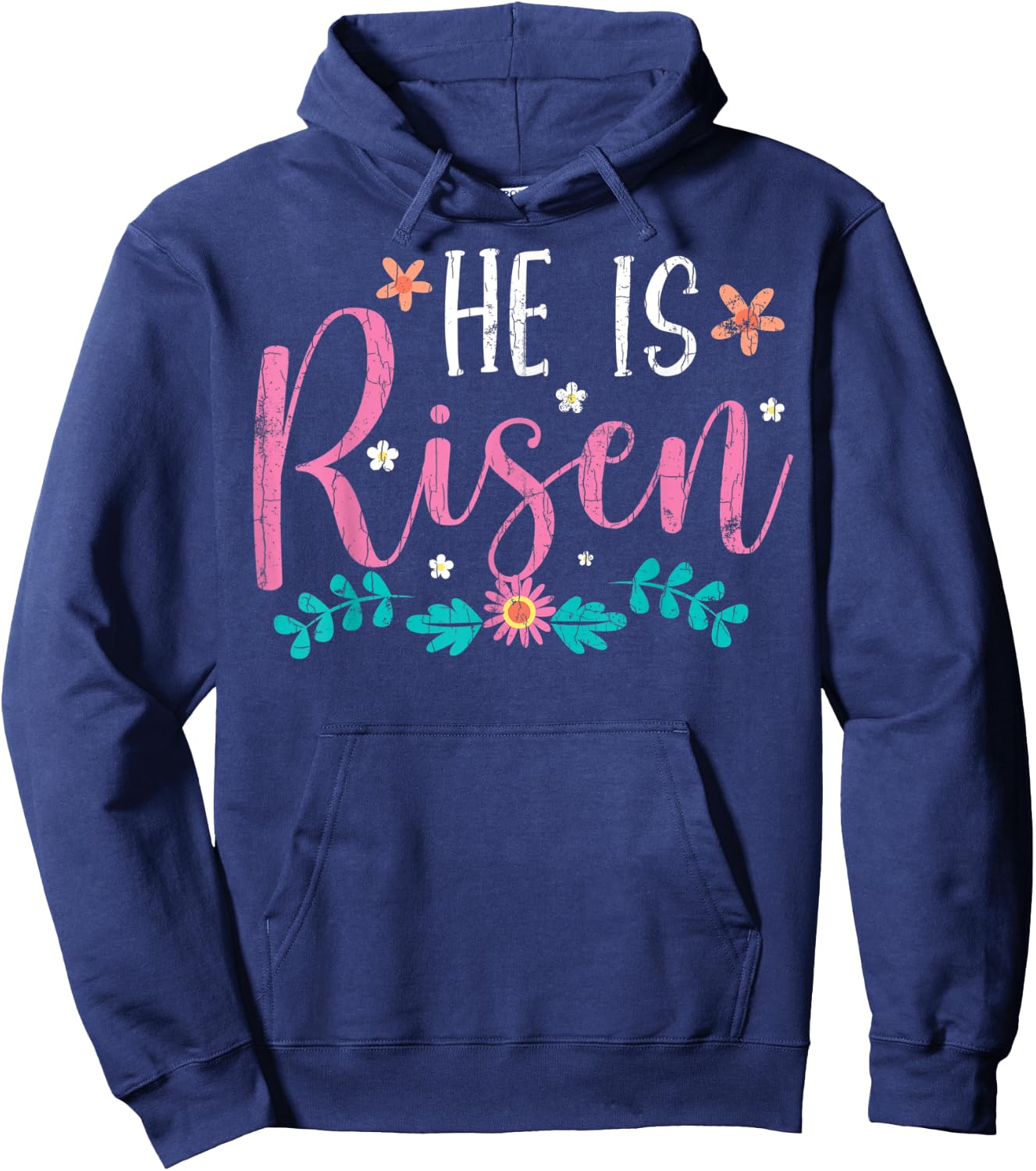 He Is Risen Easter Design Christian Funny Graphic Hoodie - Hoodie | Navy