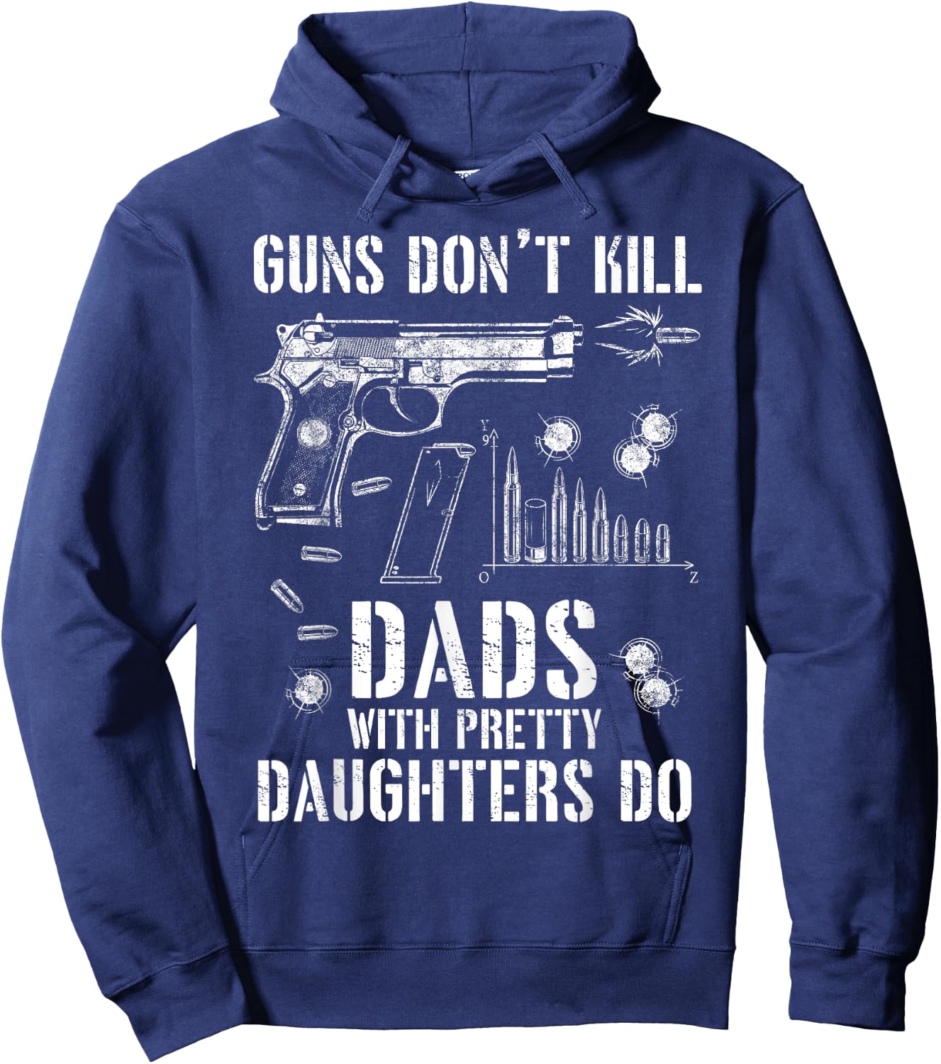 Guns Don't Kill People Dads With Pretty Daughters Humor Dad Hoodie - Hoodie | Navy