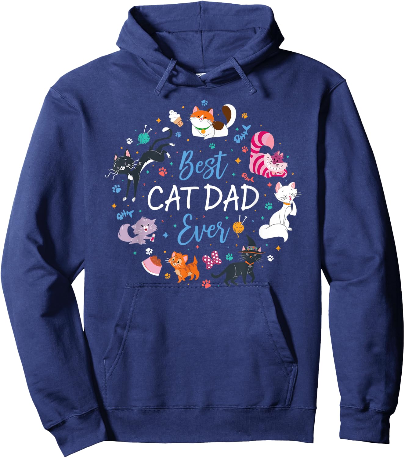 Disney Pet Parent Father’s Day Disney Cats Best Cat Dad Ever Hoodie - Hoodie | Navy