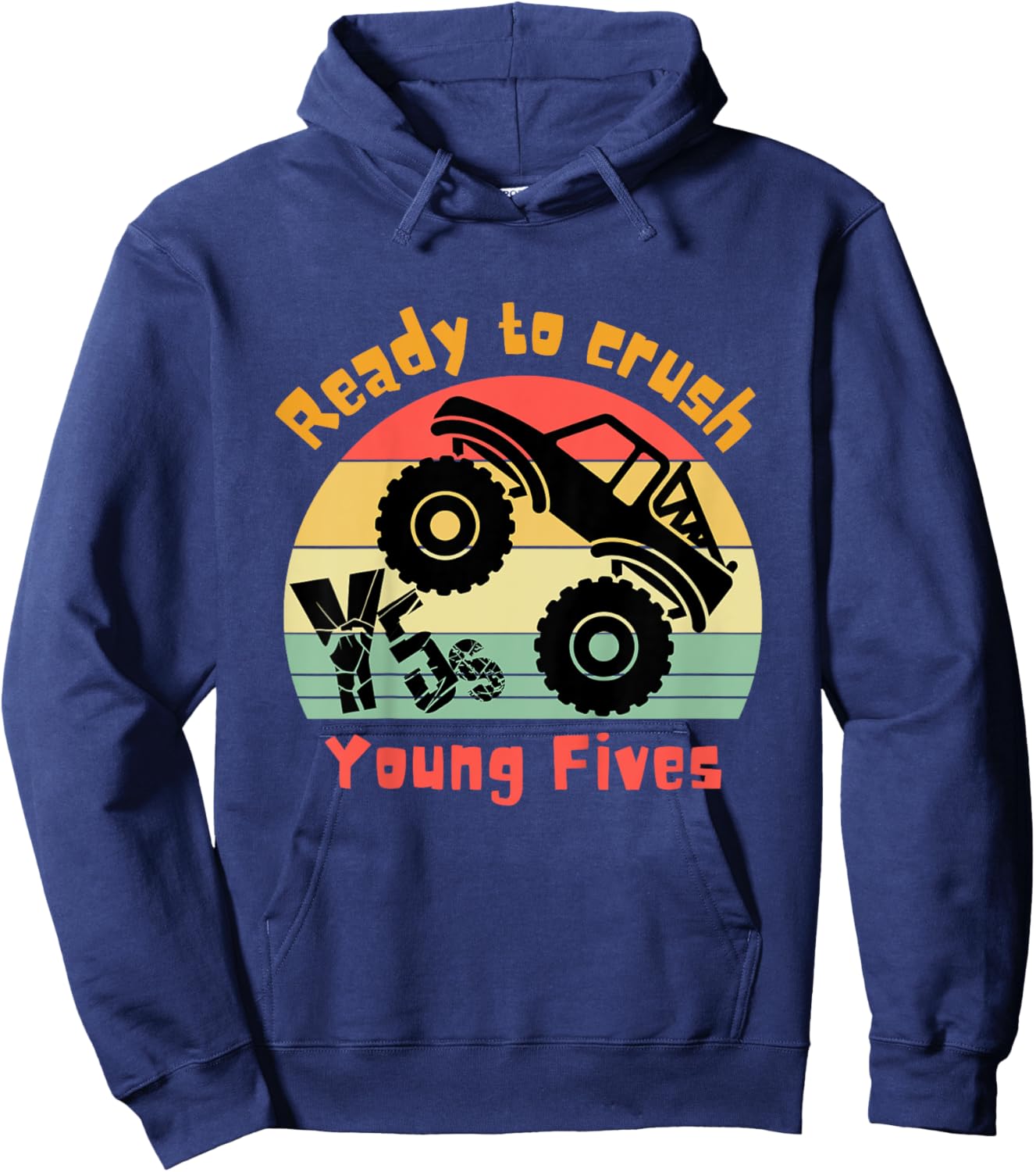 Kids Ready to Crush Young Fives First Day of Young Fives Hoodie - Hoodie | Navy