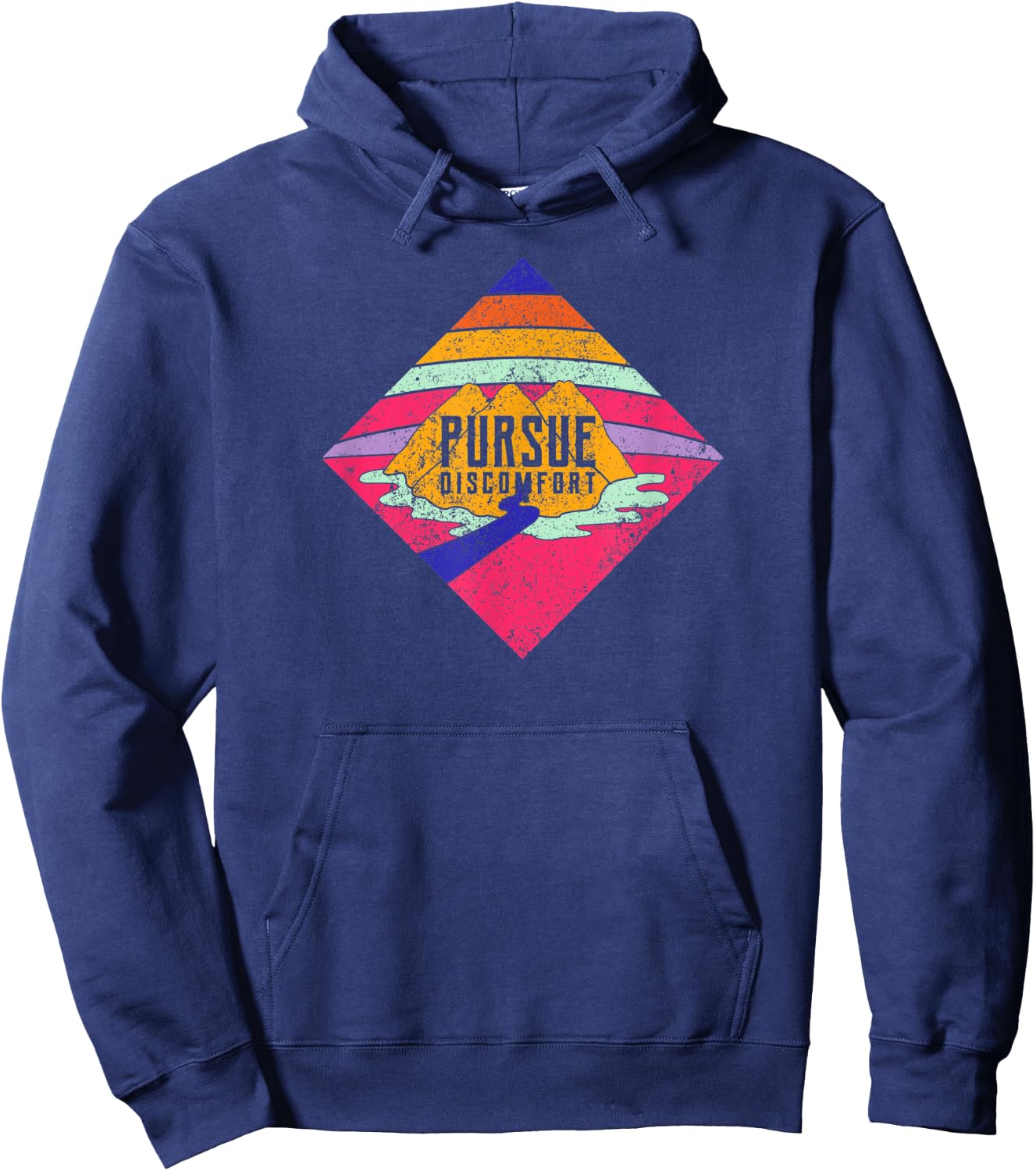 Pursue Discomfort. Quote-Personal Trainer/Coach Retro Hoodie - Hoodie | Navy