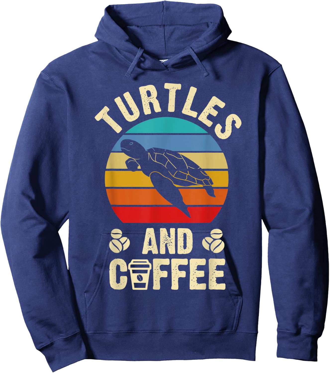 I like Turtles & Coffee Funny vintage Pet theme lover gift Hoodie - Hoodie | Navy