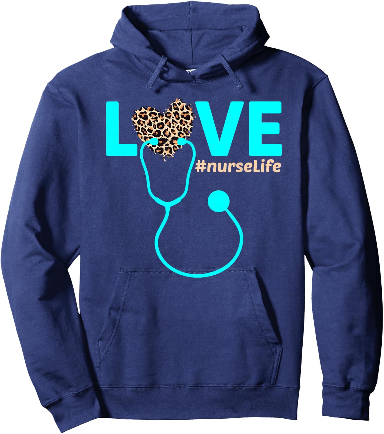 Nurse Life RN LPN CNA Healthcare Leopard Nurse Week 2023 Hoodie - Hoodie | Navy
