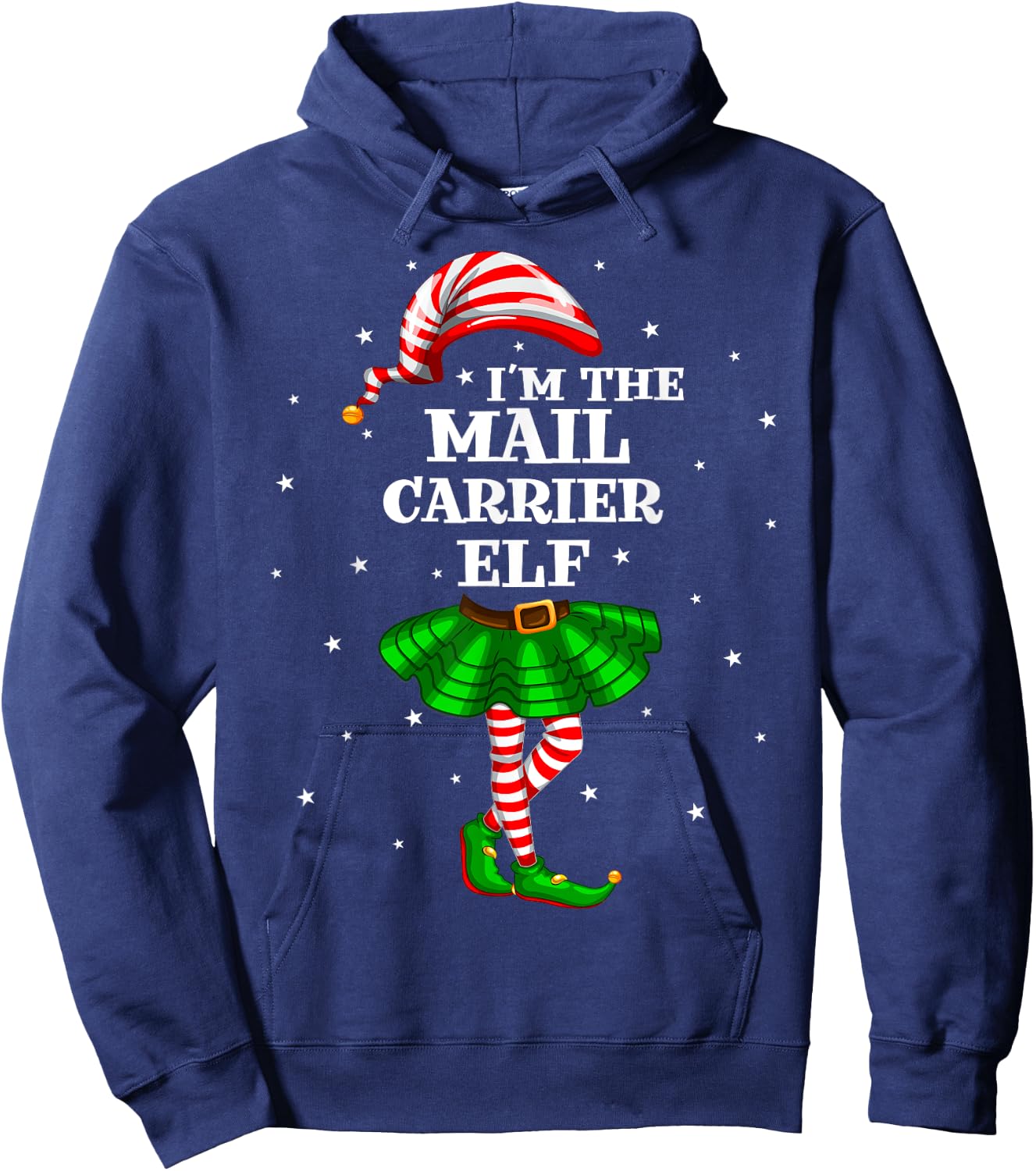 Matching Family Group Mail Carrier Elf Christmas Hoodie - Hoodie | Navy