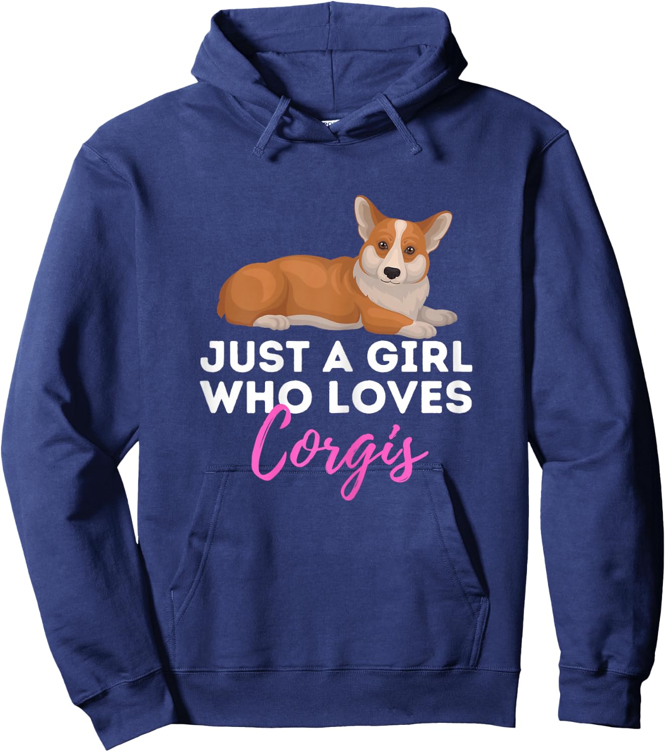 Just A Girl Who Loves Corgis - Welsh Corgi Owner Dog Lover Hoodie - Hoodie | Navy