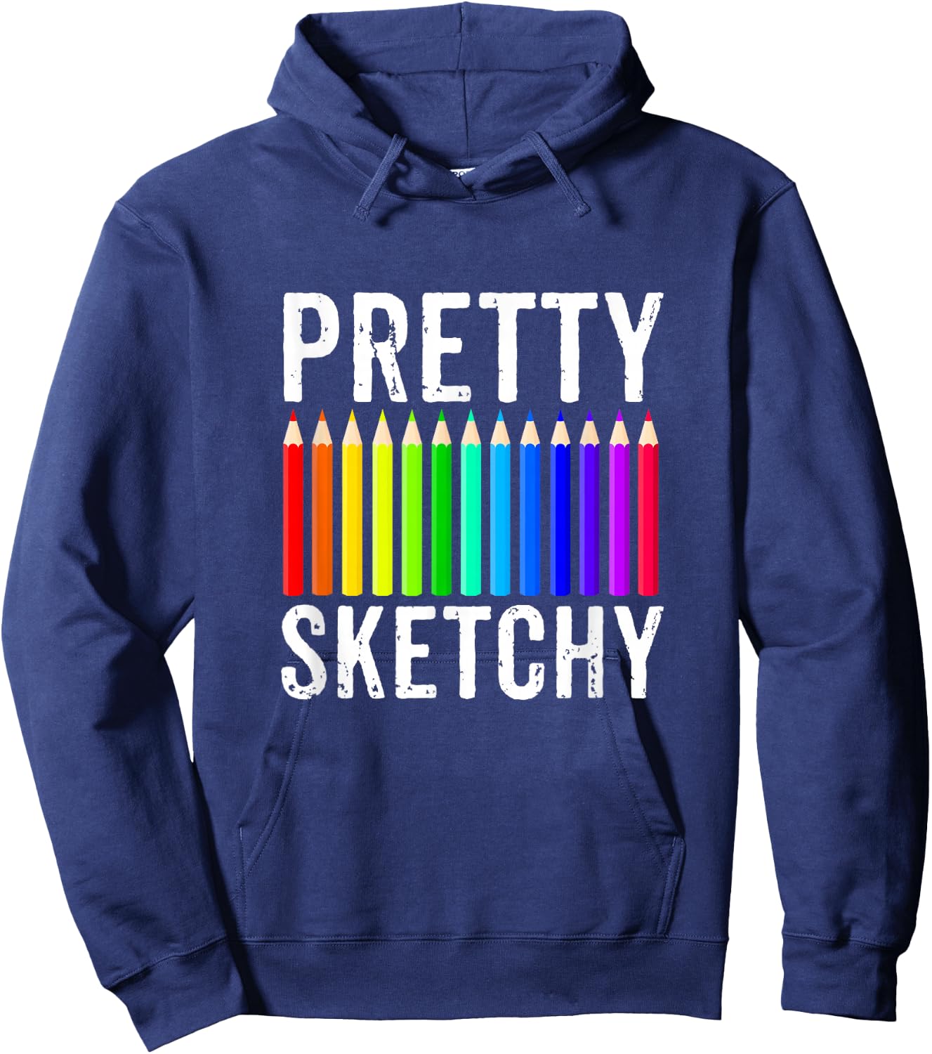 Pretty Sketchy Fun Art Lover Colored Pencils Artists Gift Small Hoodie - Hoodie | Navy