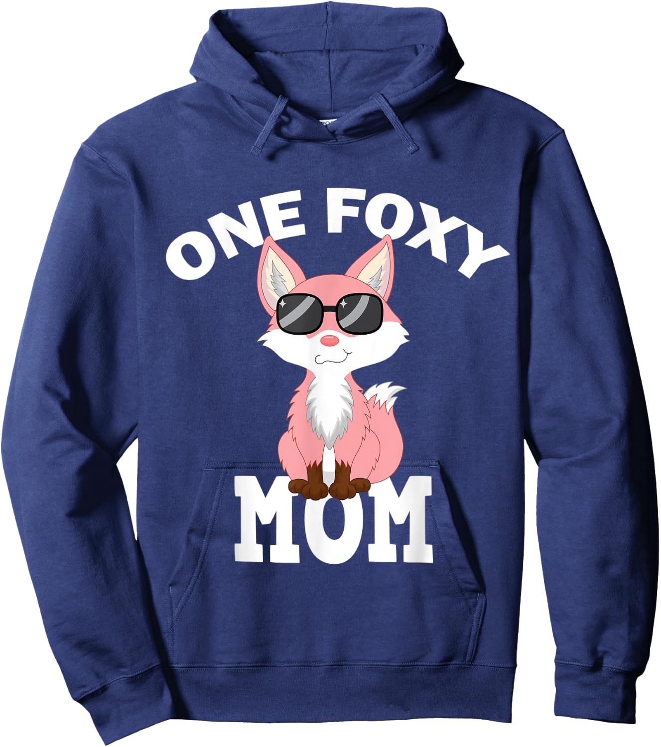 One Foxy Mom Fox Pun Hoodie - Hoodie | Navy