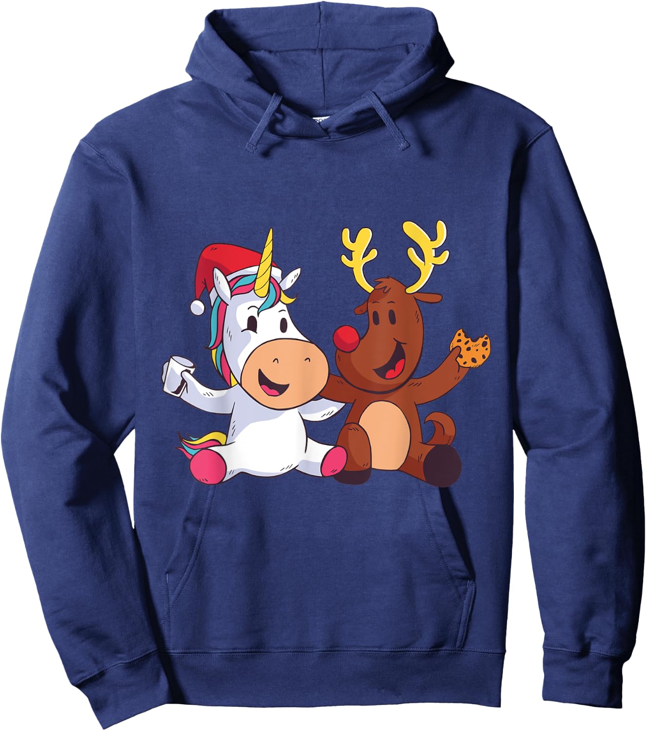 Reindeer Rudolph Christmas Ren Red Nosed Unicorn Gift Hoodie - Hoodie | Navy