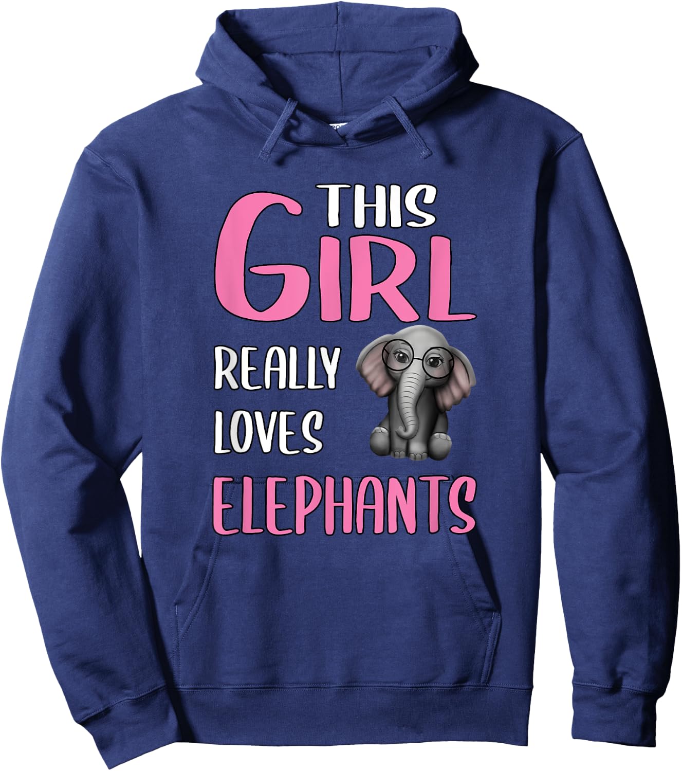 Gift This Girl Really Loves Elephants Hoodie - Hoodie | Navy