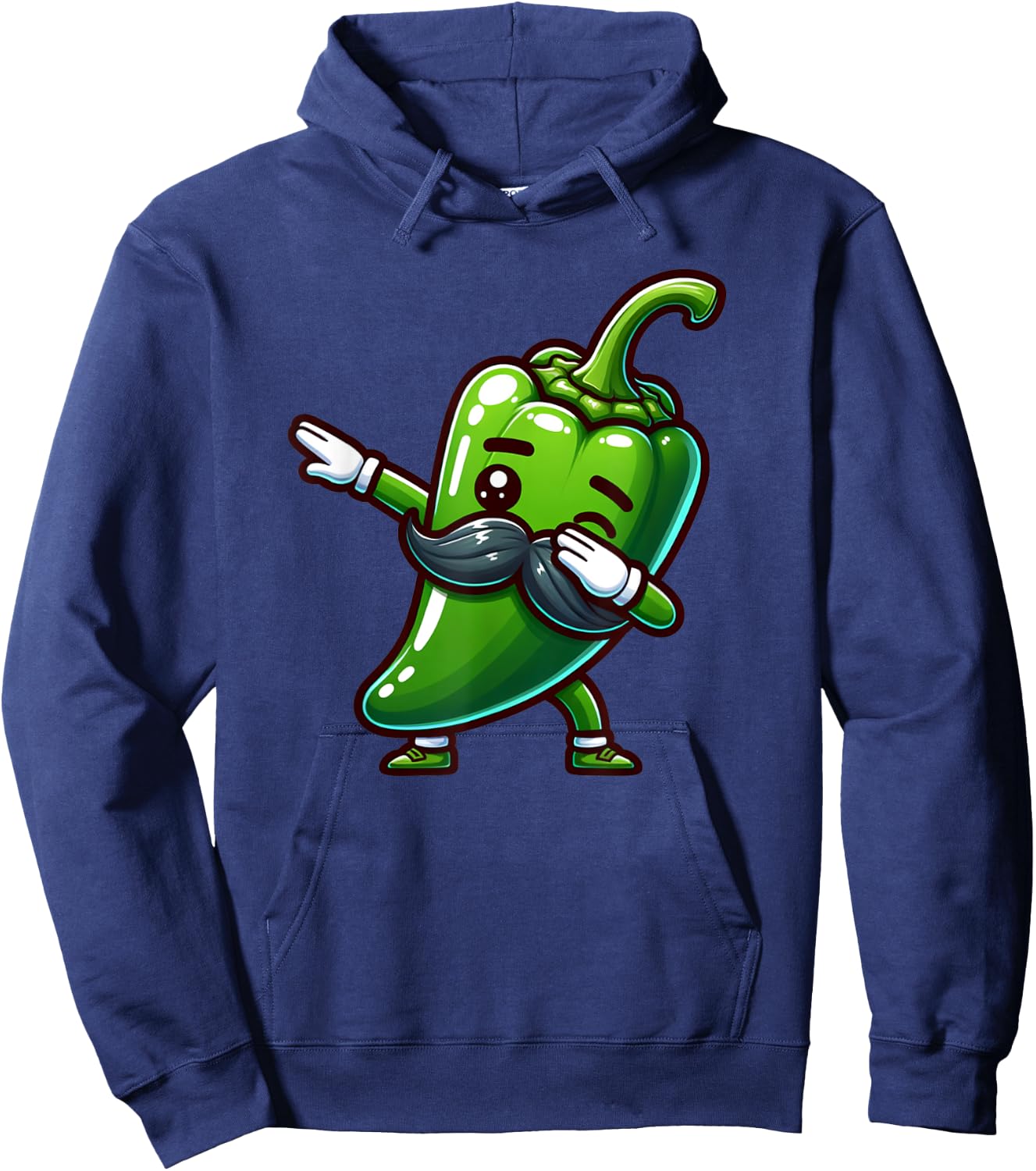 Dabbing Jalapeno Pepper Mustache Cinco de Mayo Boy Girl Kids Hoodie - Hoodie | Navy