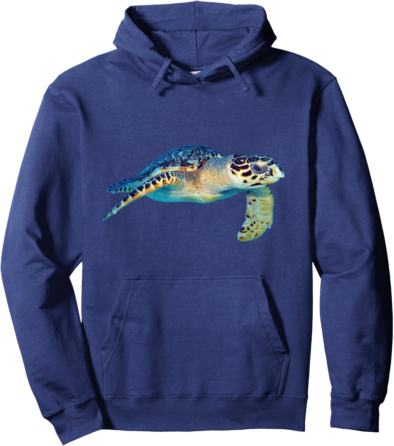 Friendly Sea Turtle Swimming Underwater Photo Art Cutout Hoodie - Hoodie | Navy