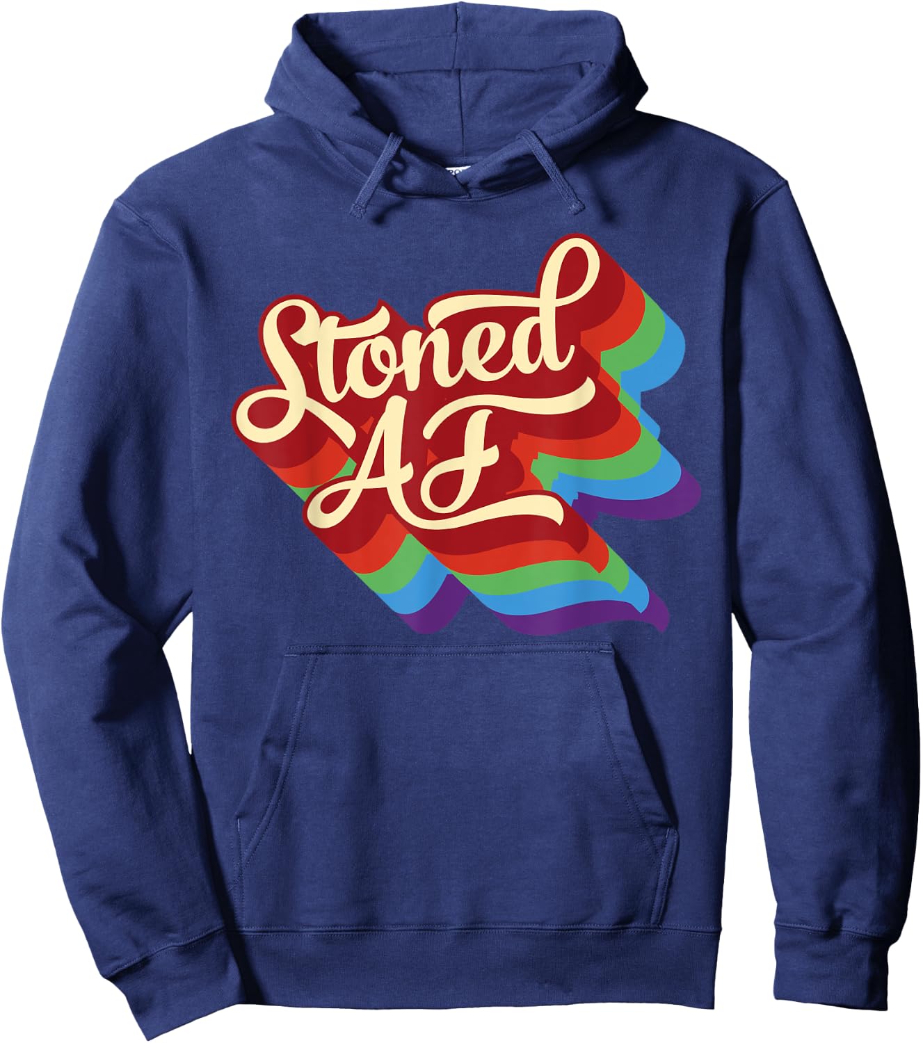 Retro 70s Stoned AF Cannabis Hoodie - Hoodie | Navy