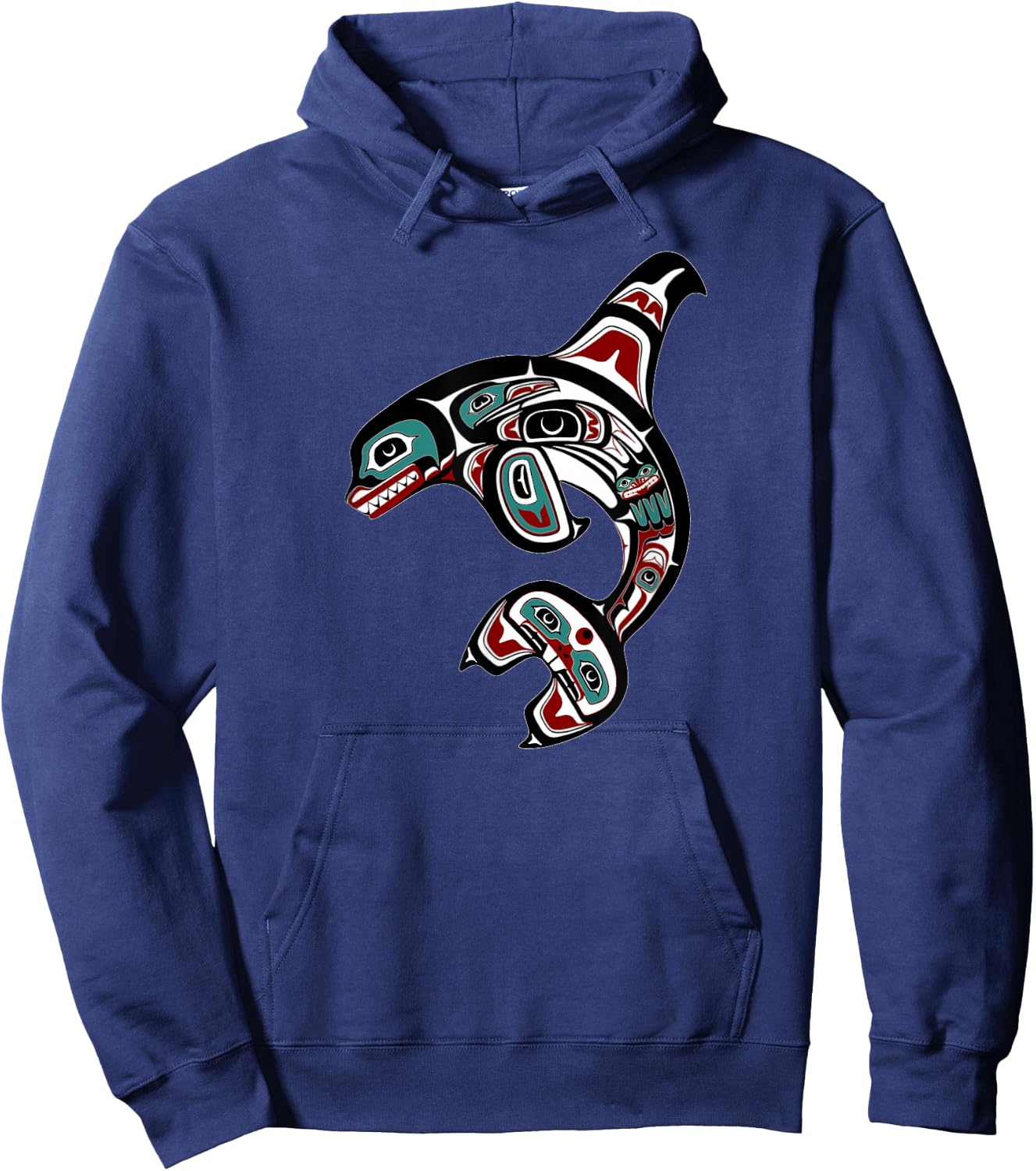 Orca Killer Whale Pacific Northwest Alaska Native American Hoodie - Hoodie | Navy
