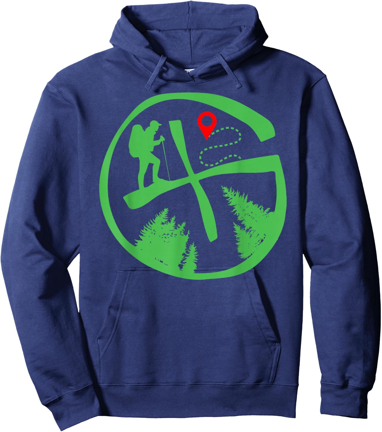 Geocaching Geocache Hiking Outdoor - -Adults, -Kids - Black - Short Sleeve - Small - Classic Fit - Cotton, Polyester Blend Hoodie - Hoodie | Navy