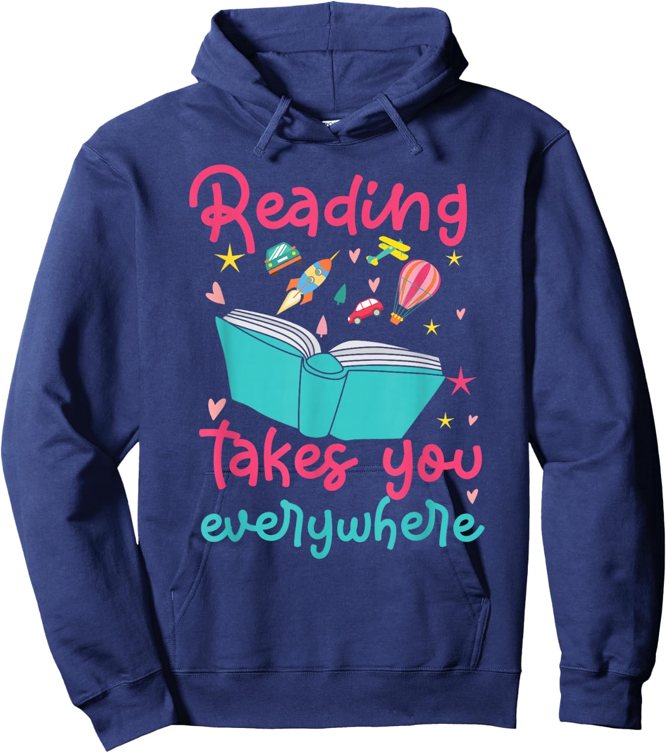 Book Reading Reading Takes You Everywhere Hoodie - Hoodie | Navy