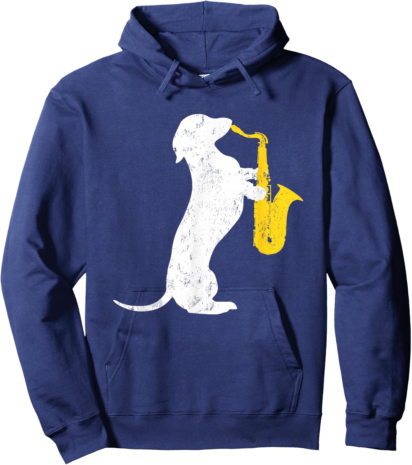 Dachshund Dog Lover Funny Dachshund Playing Saxophones Men Women Girls Kids Hoodie - Hoodie | Navy