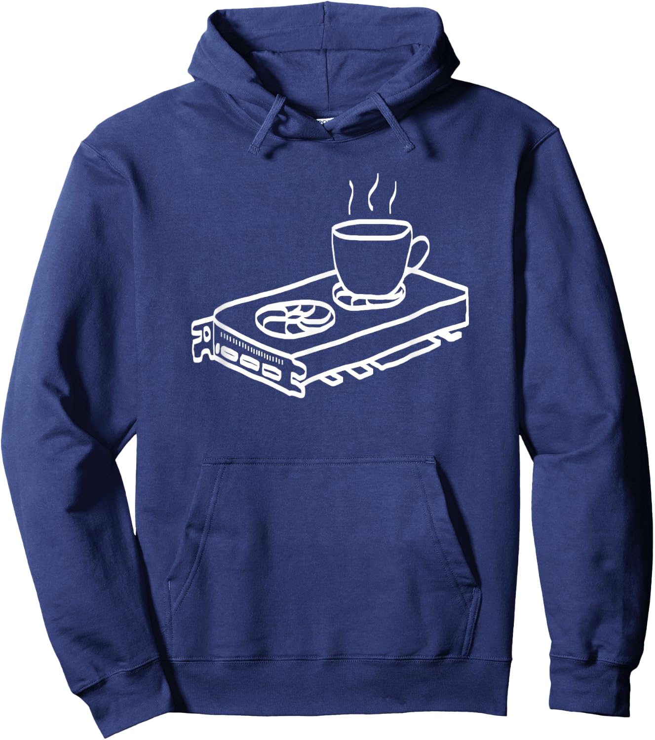 Funny PC Gaming, GPU Cup Holder Hoodie - Hoodie | Navy