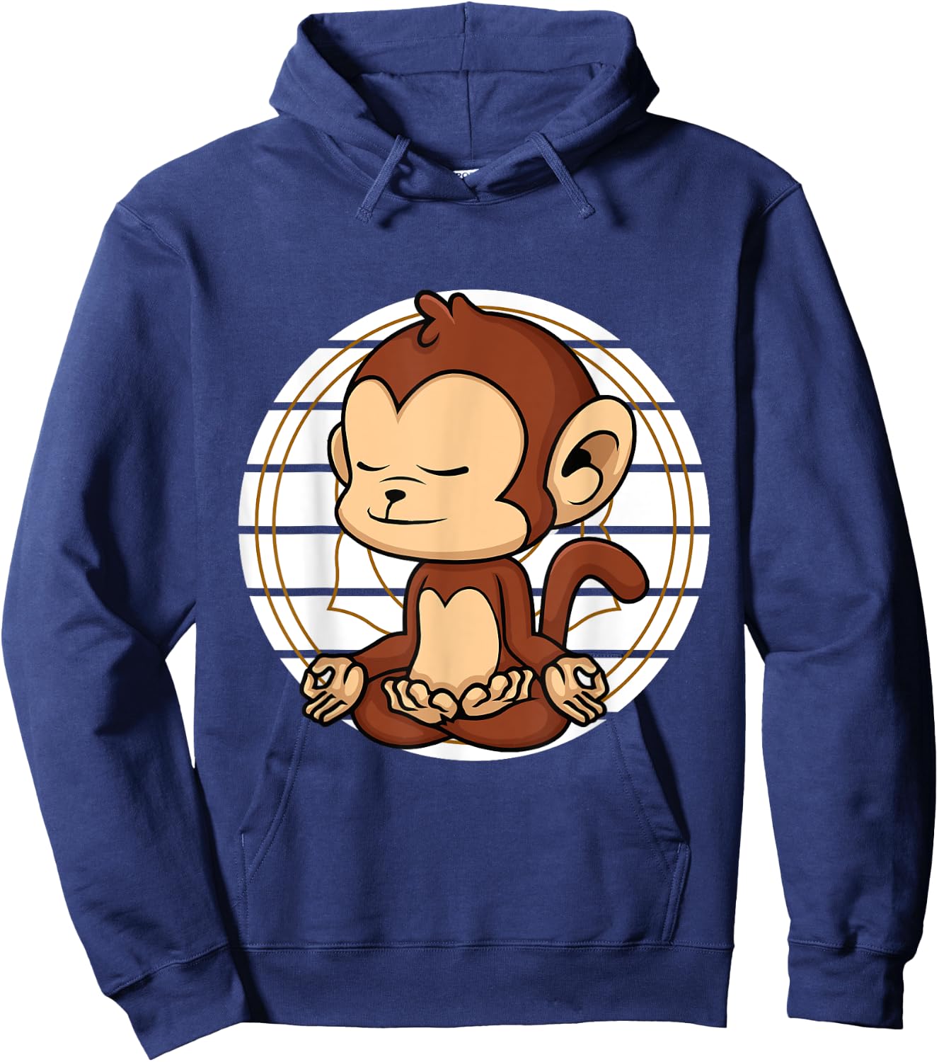 Cute Monkey Meditating Chakra Yoga Meditation Namaste Hoodie - Hoodie | Navy