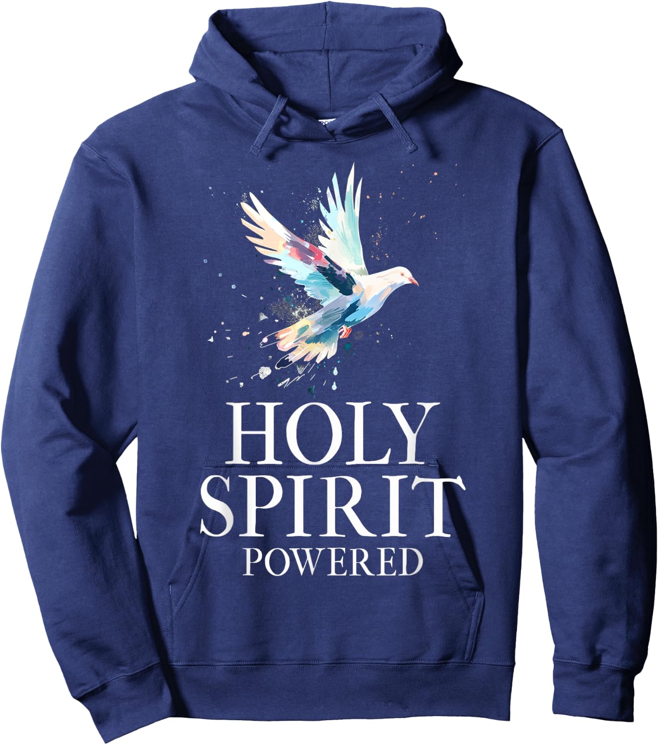 Christian White Dove Bird Watercolour Holy Spirit Hoodie - Hoodie | Navy