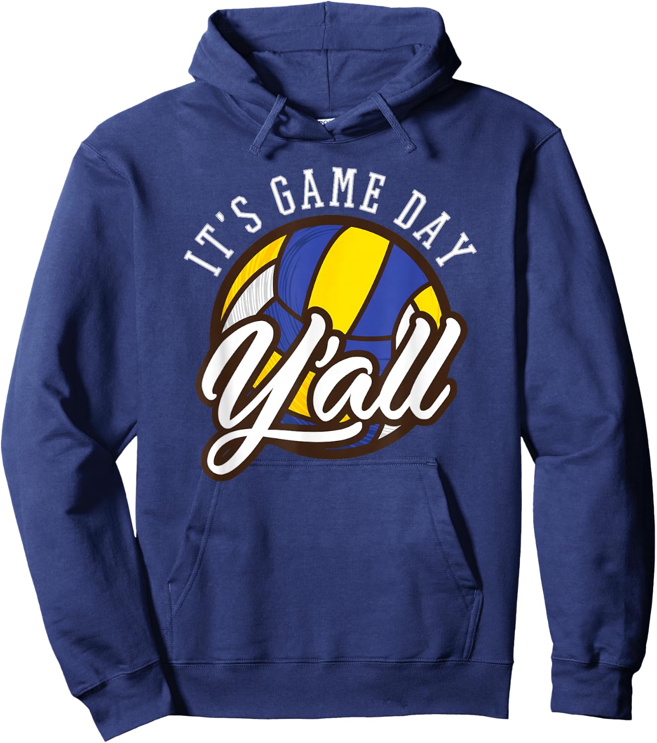 Vintage Sport - It's Game Day Y'all - Volleyball Fan Hoodie - Hoodie | Navy