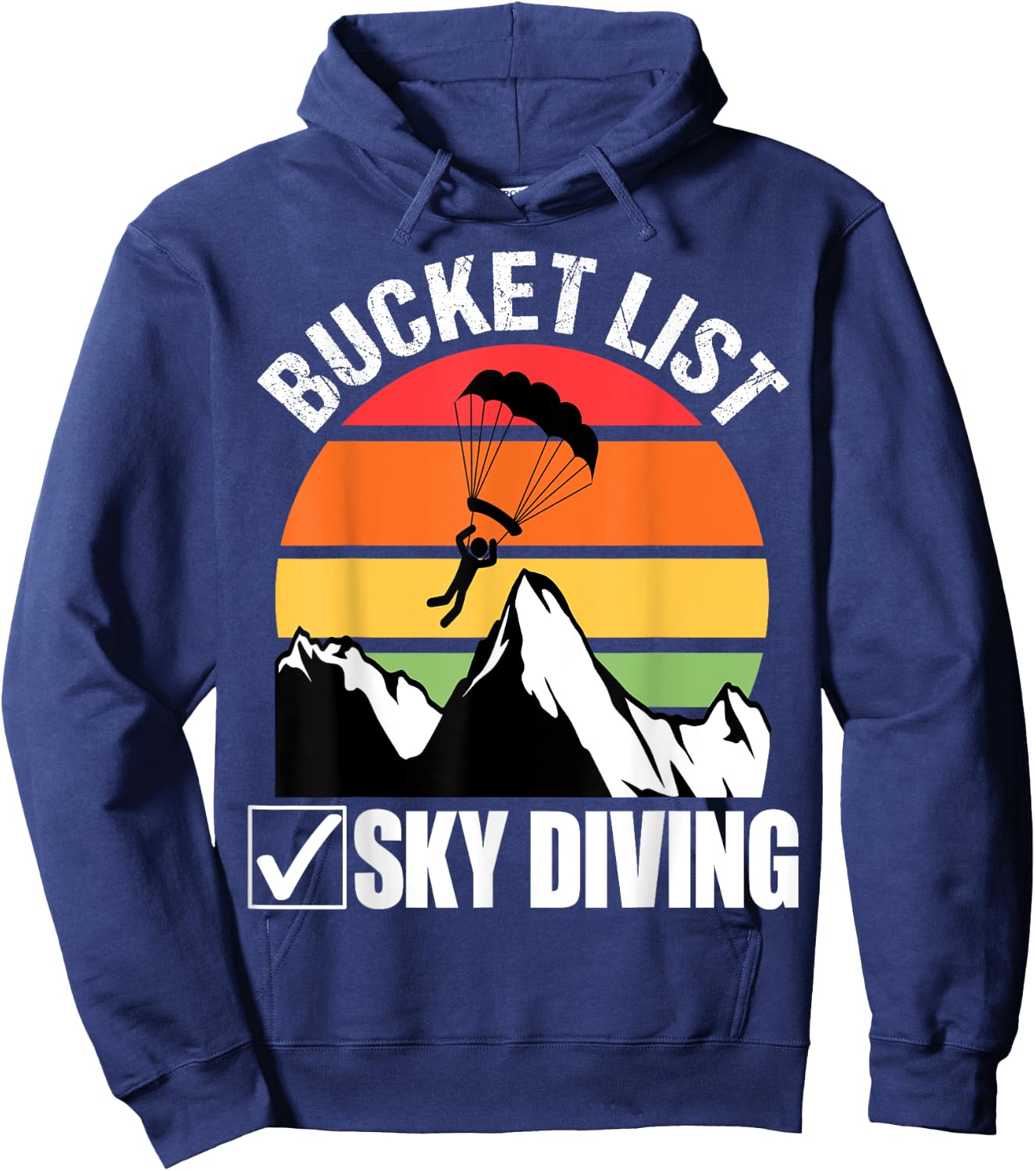 Bucket List Sky Diving Vintage Skydiver Skydiving Parachute Hoodie - Hoodie | Navy