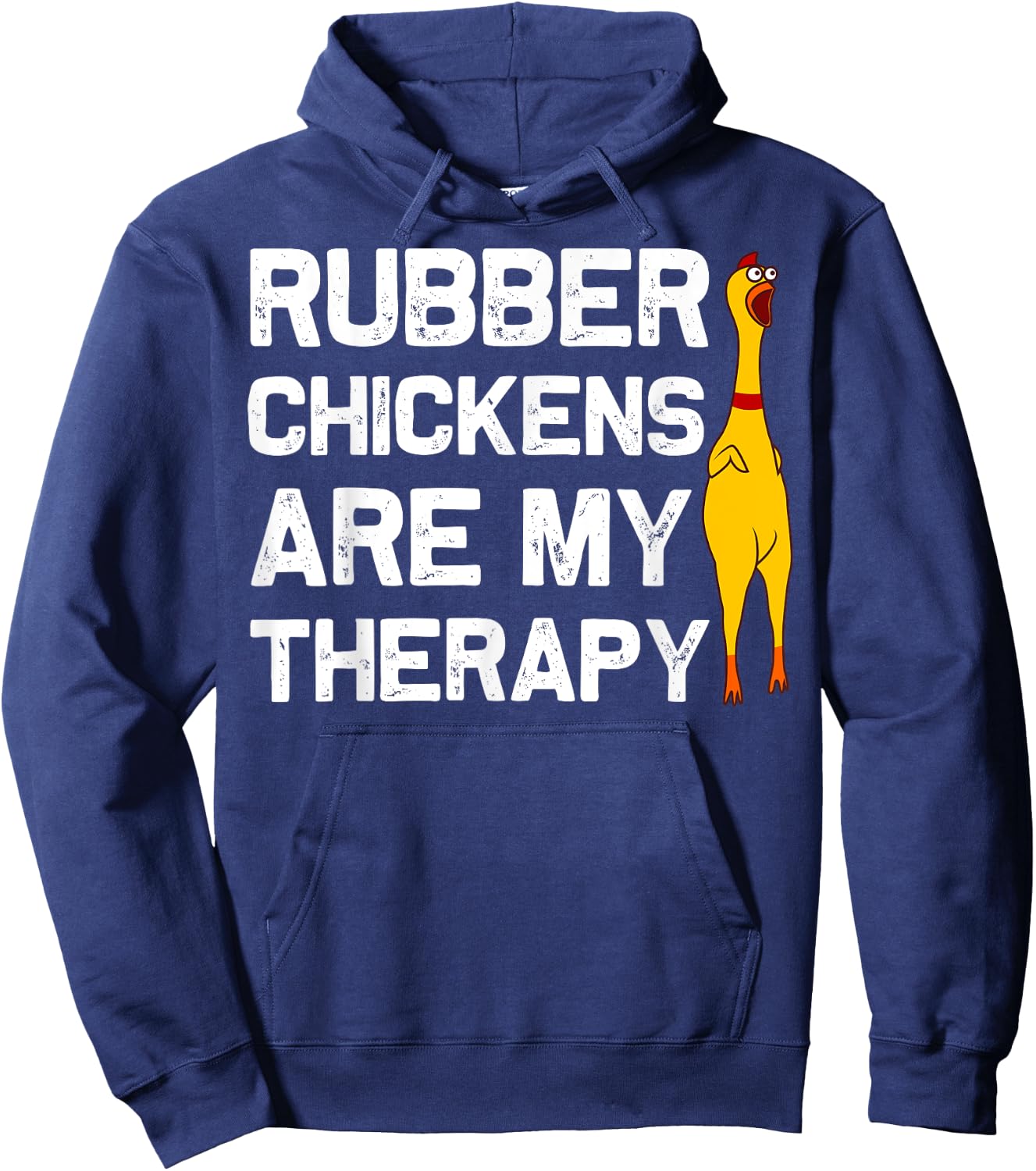 Funny Rubber Chicken Gift Men Women Rubber Chicken Costume Hoodie - Hoodie | Navy