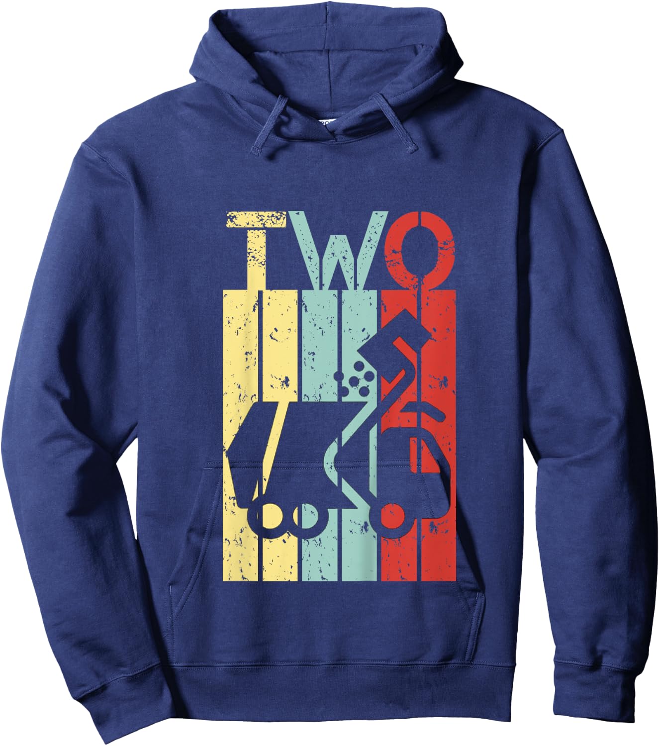 2 Year Old Garbage Truck Birthday Boy Girl 2nd birthday Hoodie - Hoodie | Navy
