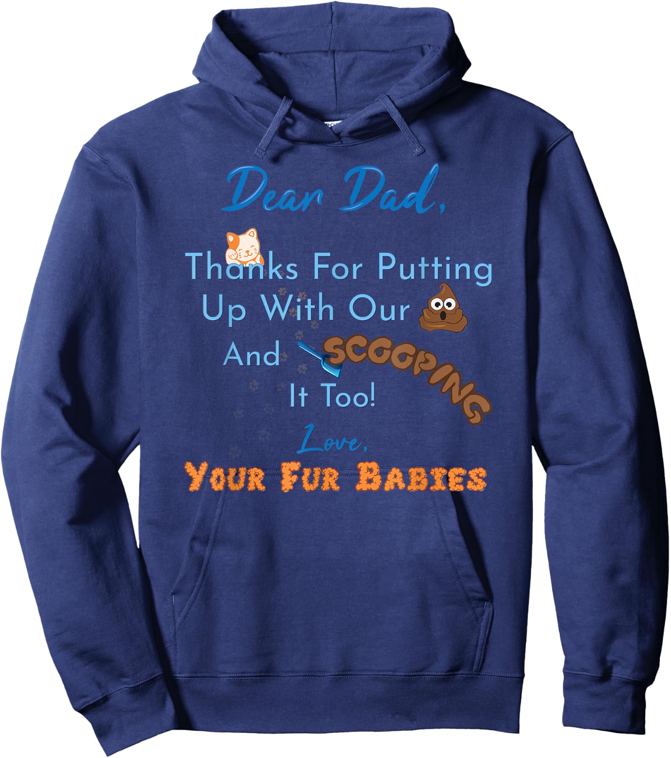 From Fur Babies for Father - Father's Day Cat Dad Women Hoodie - Hoodie | Navy
